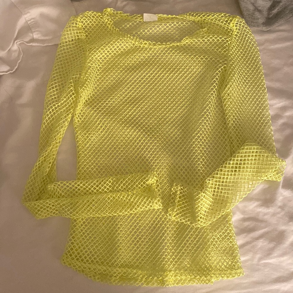 Neon fish net top
